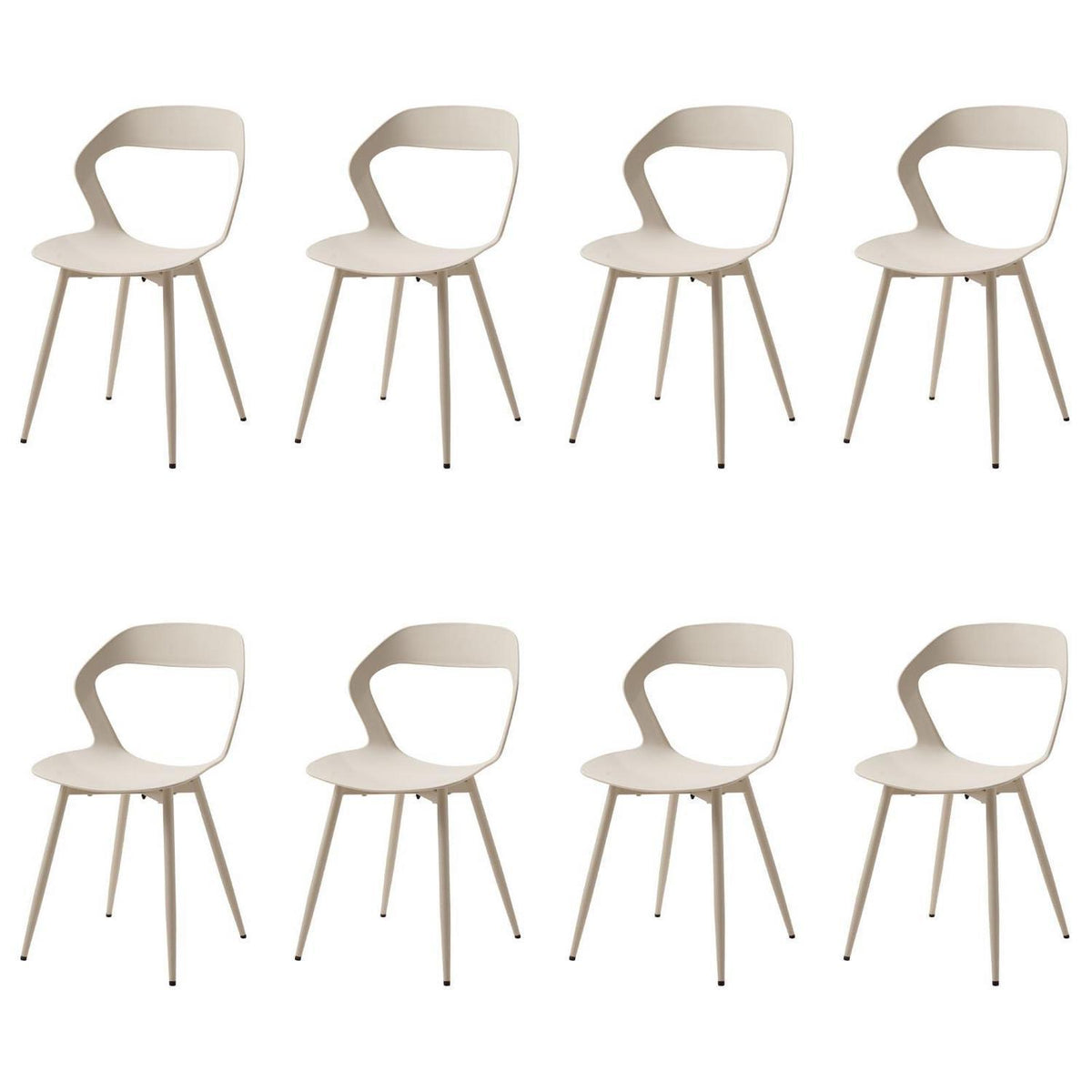 Moderner Esszimmerstuhl 8er-Set Beige – Skandinavischer Designstuhl