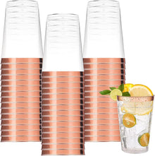 60 Stück Roségold Partybecher Wiederverwendbar 300ml