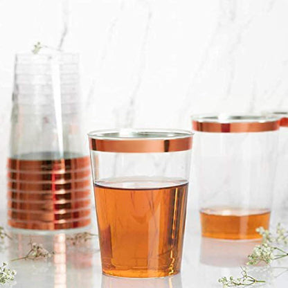 60 Stück Partybecher Roségold 300ml Hartplastik wiederverwendbar