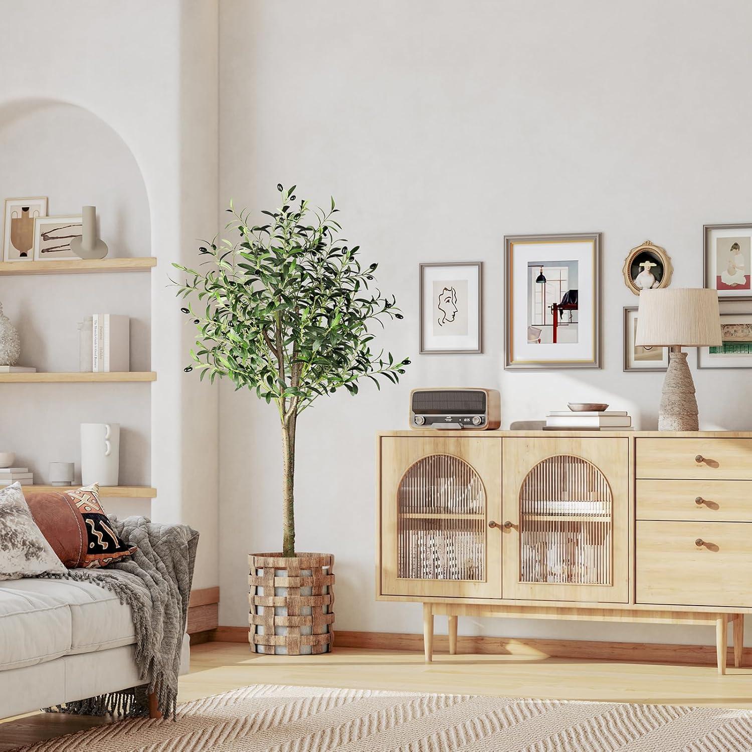 YOLEO Künstlicher Olivenbaum 150cm Kunstbaum kunstpflanze