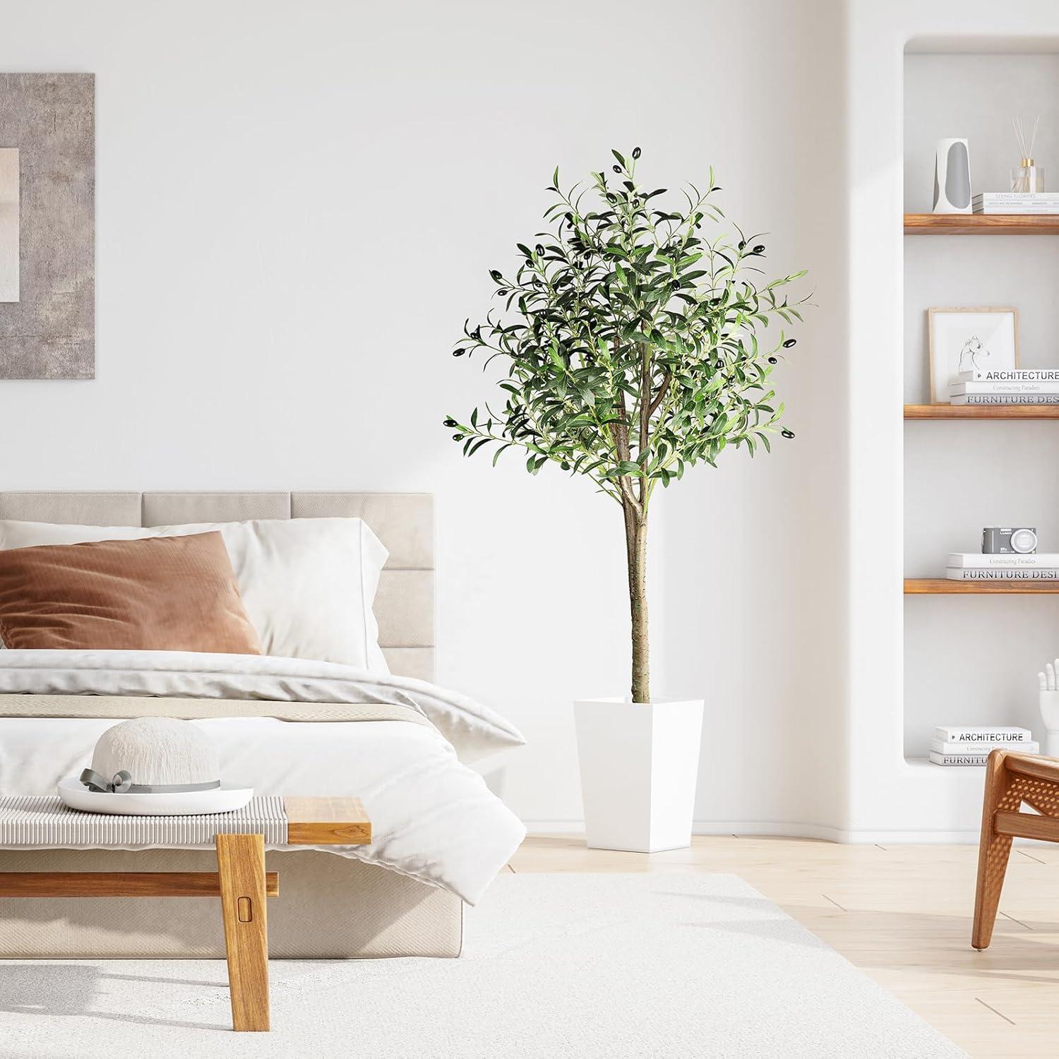 Künstlicher Olivenbaum 150cm groß Deko Pflanze KunstbaumfetchAllJahreszeiten