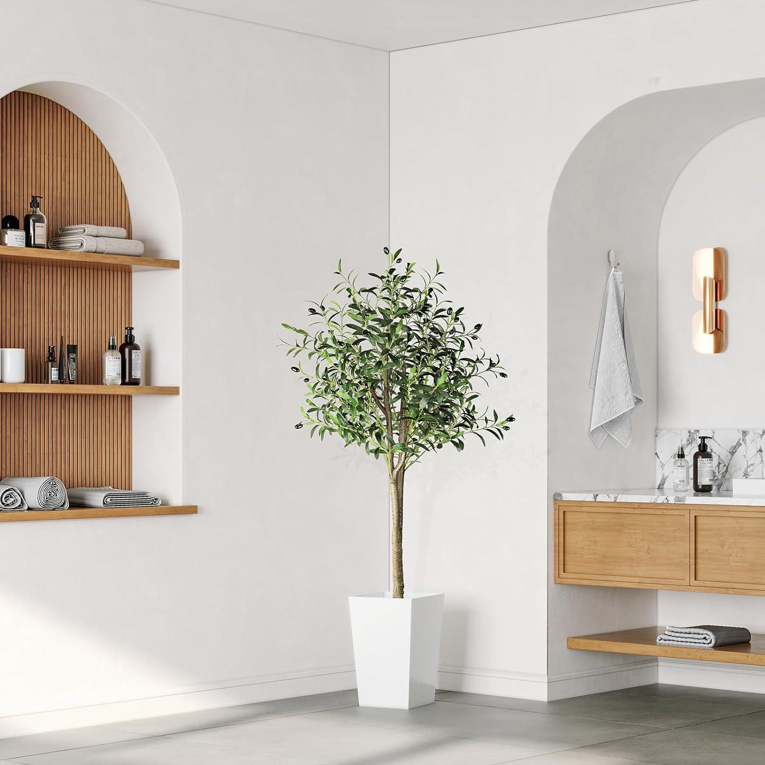 Künstlicher Olivenbaum 150cm groß Deko Pflanze KunstbaumfetchAllJahreszeiten