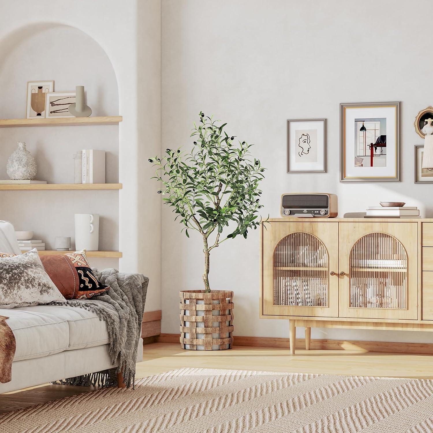 YOLEO Olivenbaum Künstlich 120cm groß Kunstbaum für