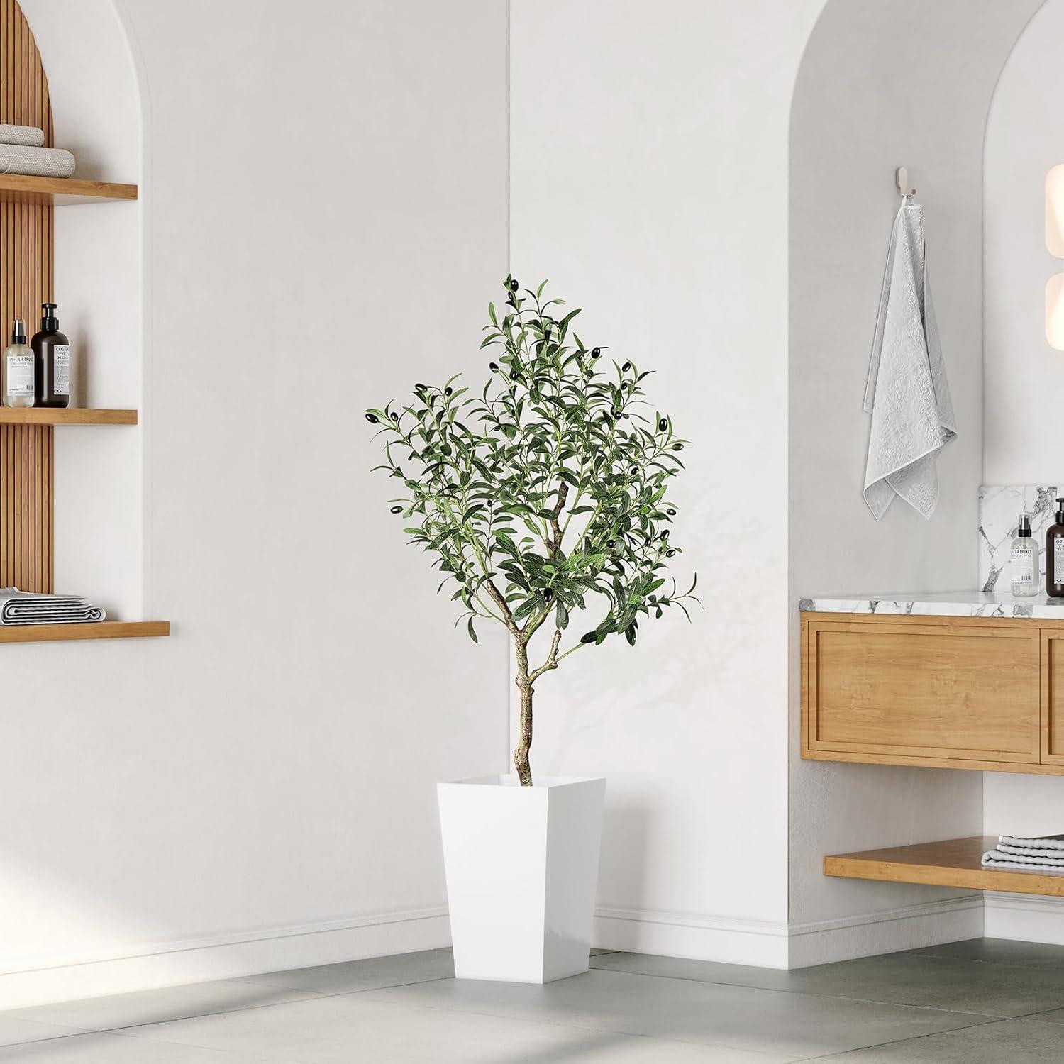 YOLEO Olivenbaum Künstlich 120cm groß Kunstbaum Deco Typ-2