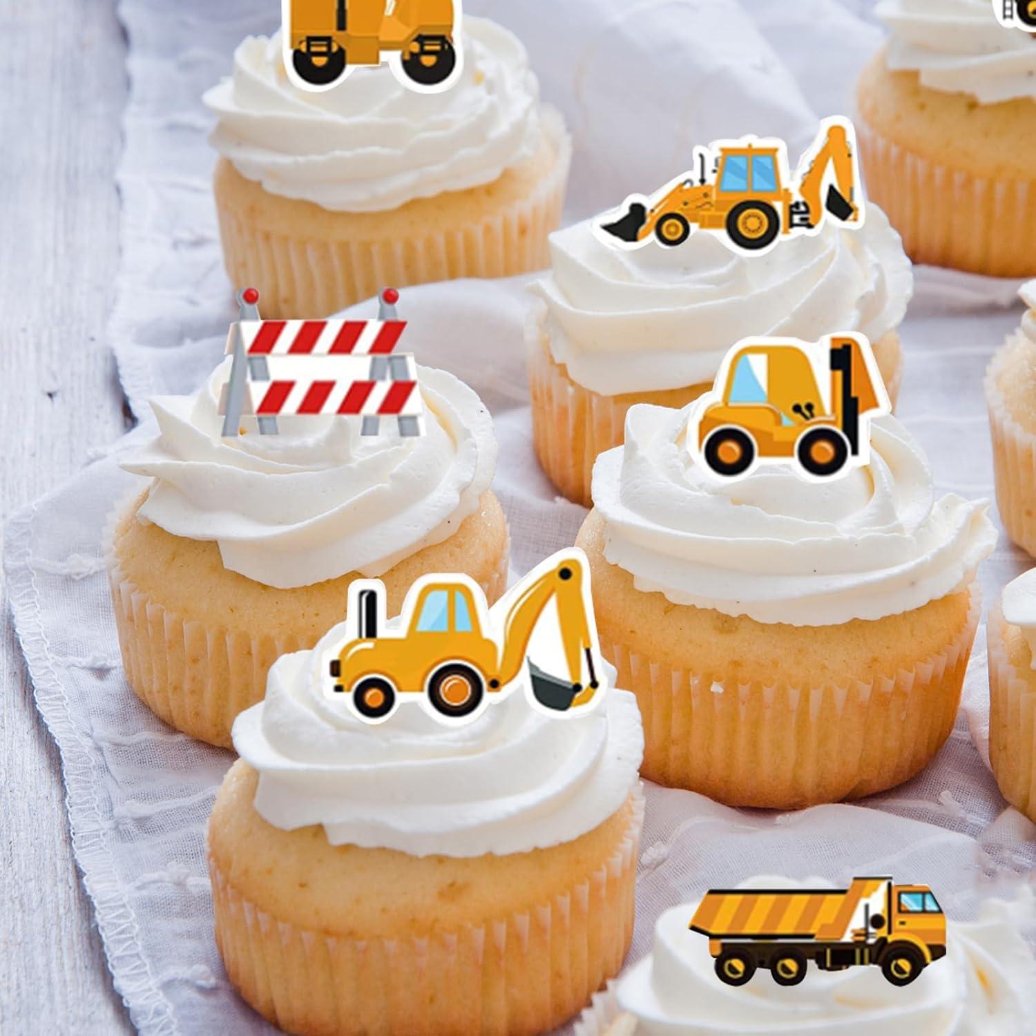 Catelves Baustelle Tortendeko Bagger Traktor Muffin Kuchendeko Geburtstag Jungen