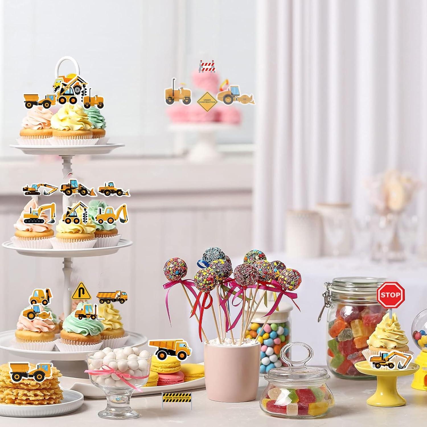 Catelves Baustelle Tortendeko Bagger Traktor Muffin Kuchendeko Geburtstag Jungen