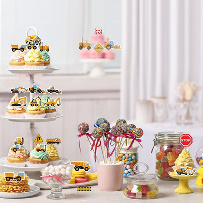 Catelves Baustelle Tortendeko Bagger Traktor Muffin Kuchendeko Geburtstag Jungen