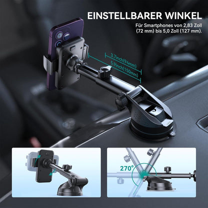 Handyhalterung Auto mit Super Saugnapf & 360° Drehung