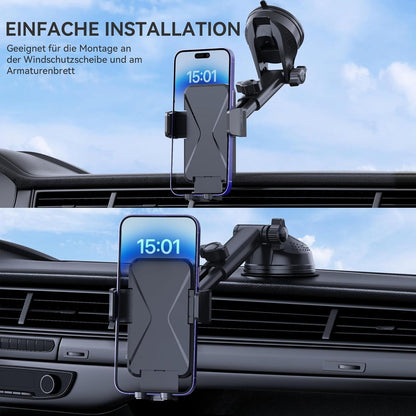 Handyhalterung Auto mit Super Saugnapf & 360° Drehung