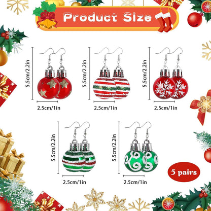 Weihnachten Baumeln Ohrringe Set 5 Paar