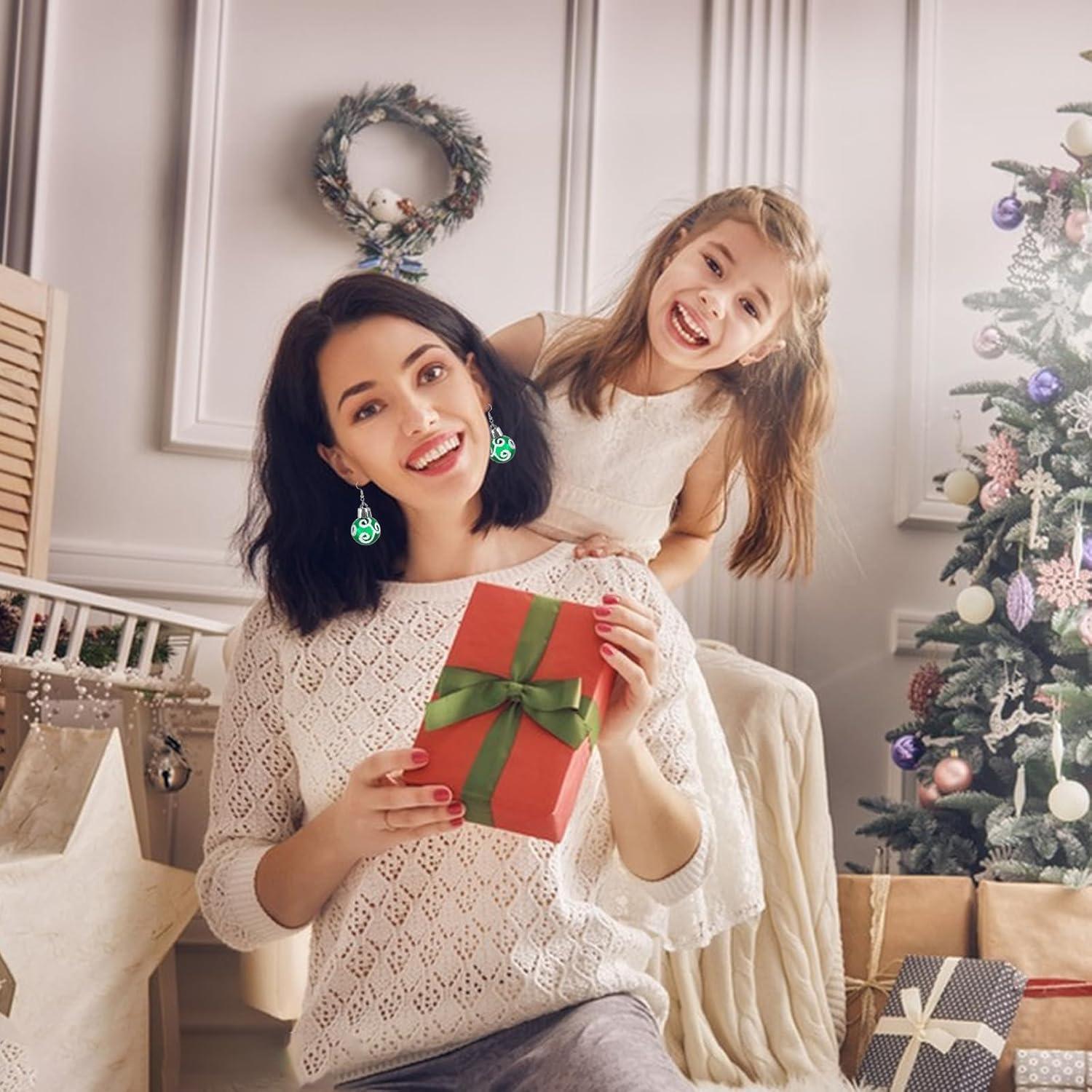 Weihnachten Baumeln Ohrringe Mini Glitzerkugel Geschenk 5 Paar