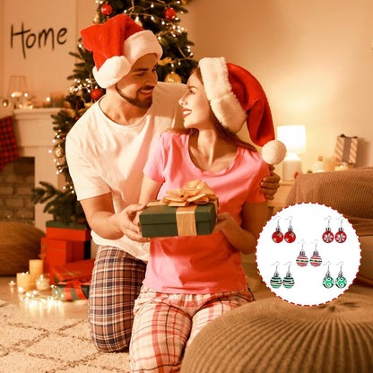 Weihnachten Mini Glitzerkugel Ohrringe Set Lustige Baumeln Tropfen Ohrringe