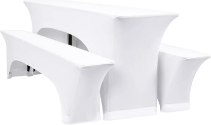 Elastische Biertischhussen weiß 3er-Set 220 x 50 x 70 cm