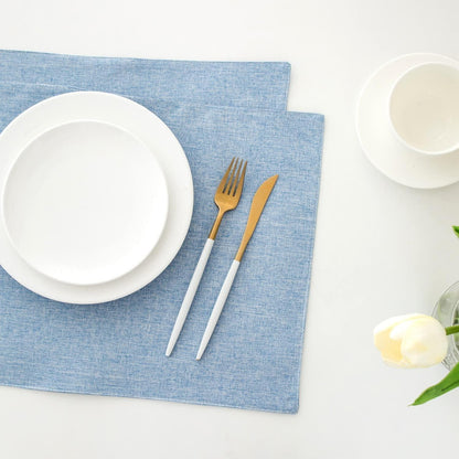 Platzsets Stoff Hellblau 4er Set 33 x 48 cm Abwaschbar