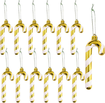 12er Set Weihnachtsbaumschmuck Zuckerstangen zum Aufhängen