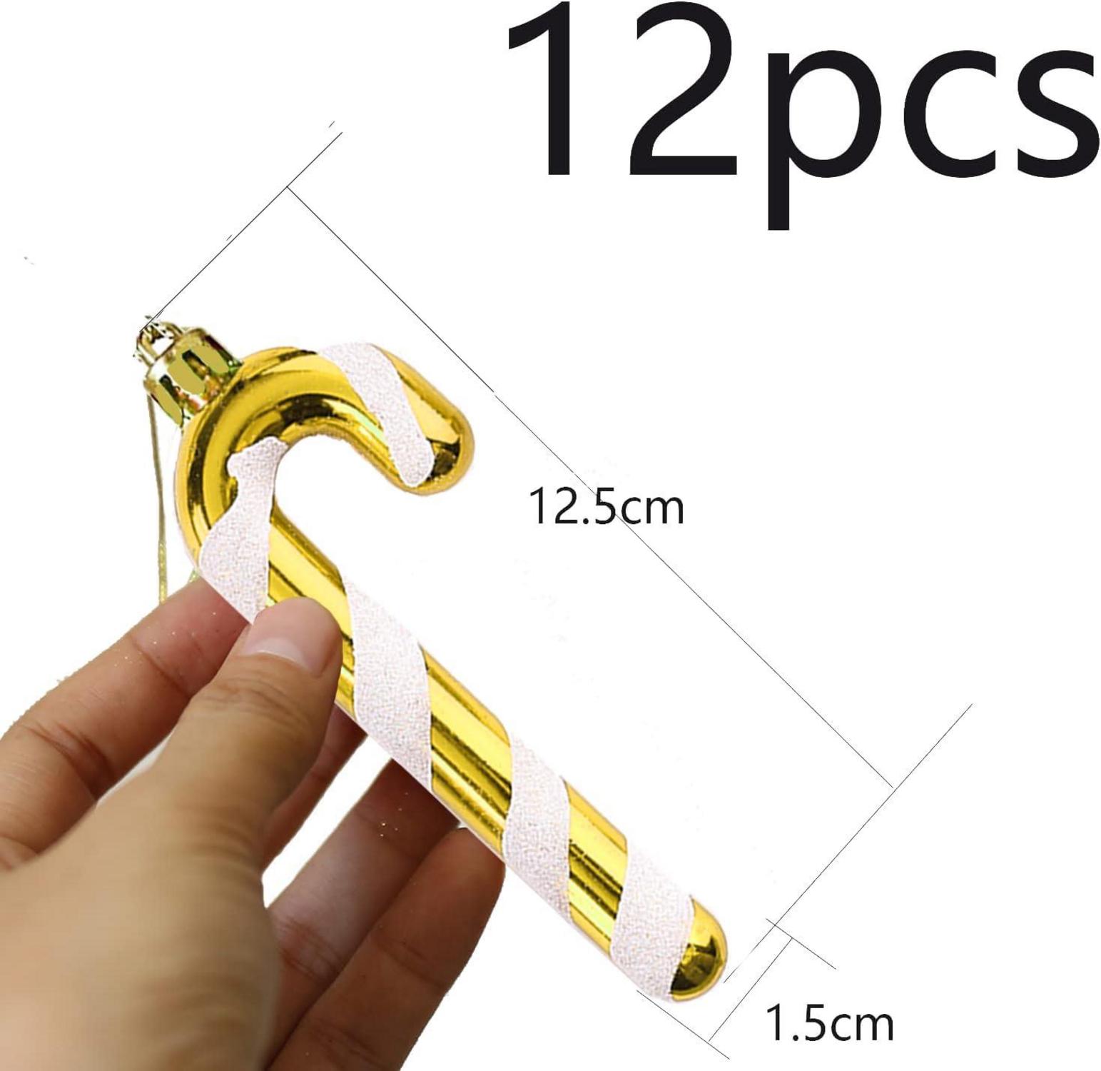 12pcs Weihnachtsbaum Zuckerstangen Hängend Xmas Deko