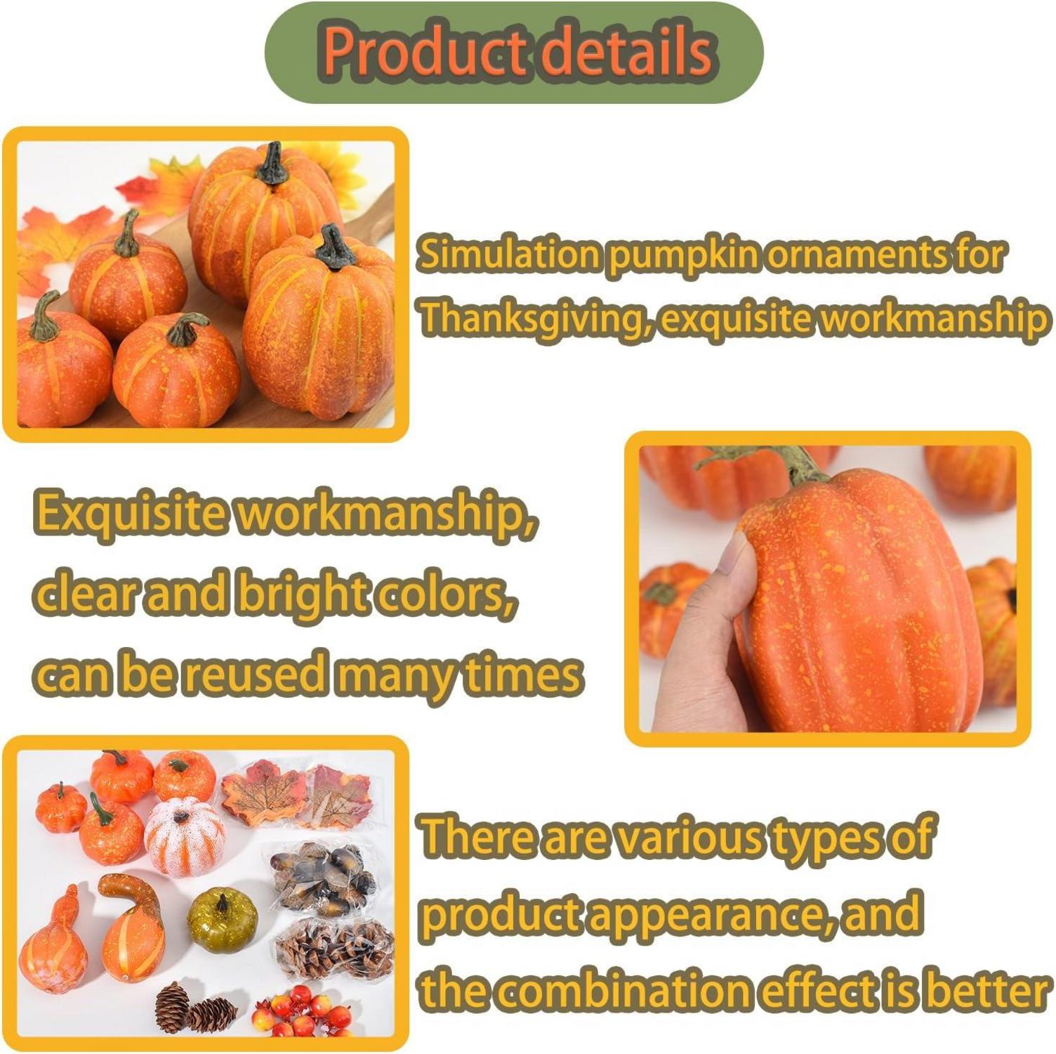 Künstliche Kürbis Deko Herbst Thanksgiving Party 96 Stück