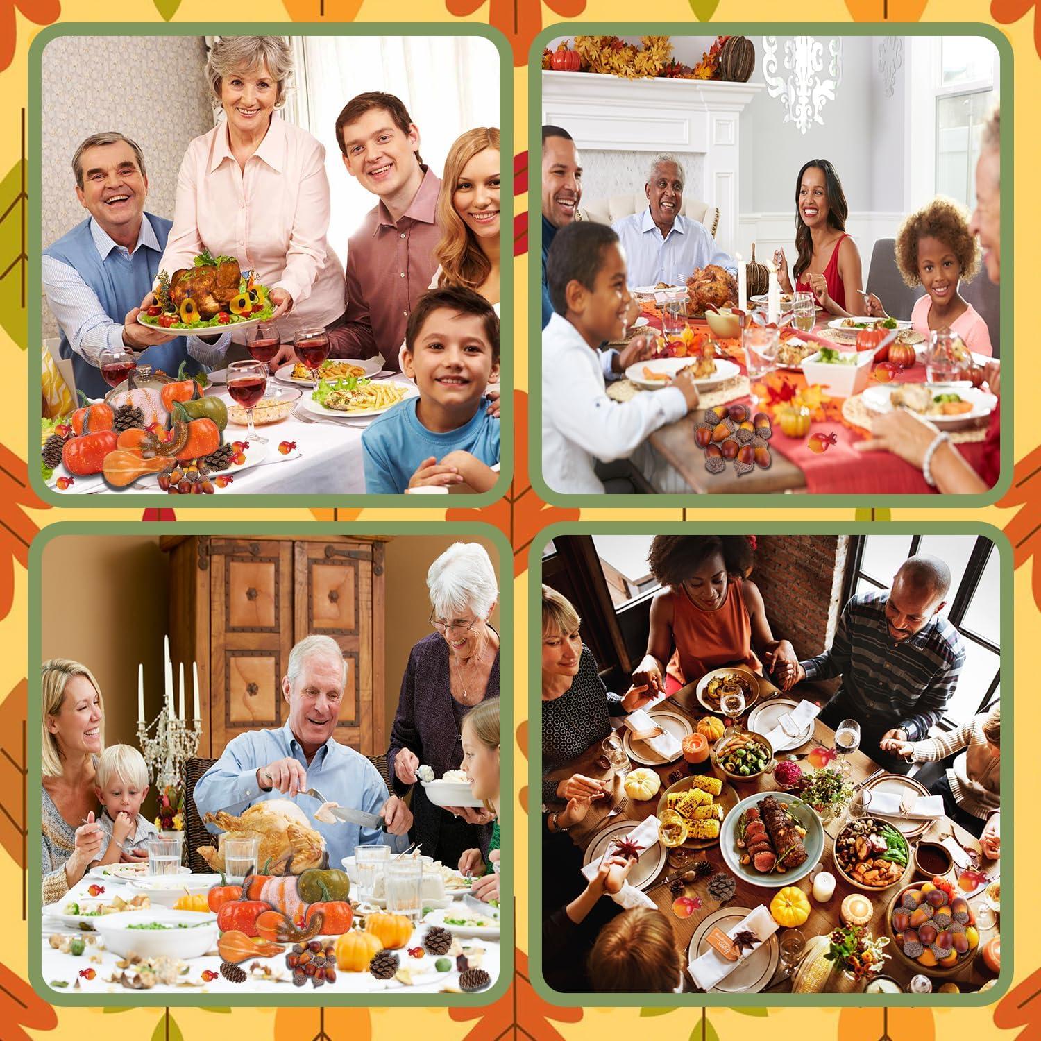 96 Stück künstliche Kürbisse Deko Halloween Thanksgiving Herbst Party innen außen