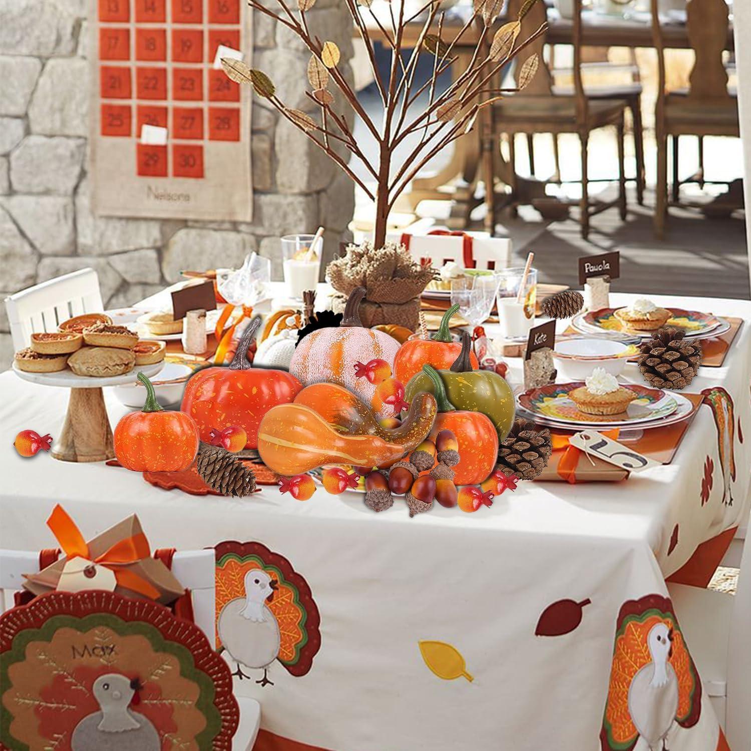 Künstliche Deko Kürbisse Herbst Thanksgiving Party Halloween innen