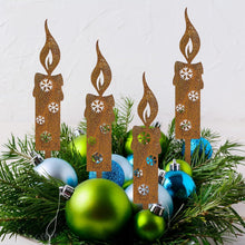 Gartenstecker Weihnachten Kerzen Rost Deko 25cm 4er Set