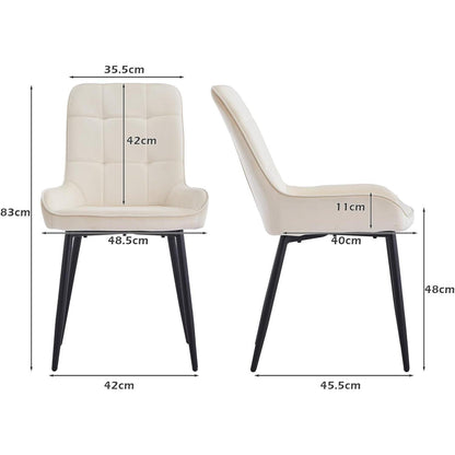 Samt Esszimmerstühle 2er Set – Gepolstert & Bequem
