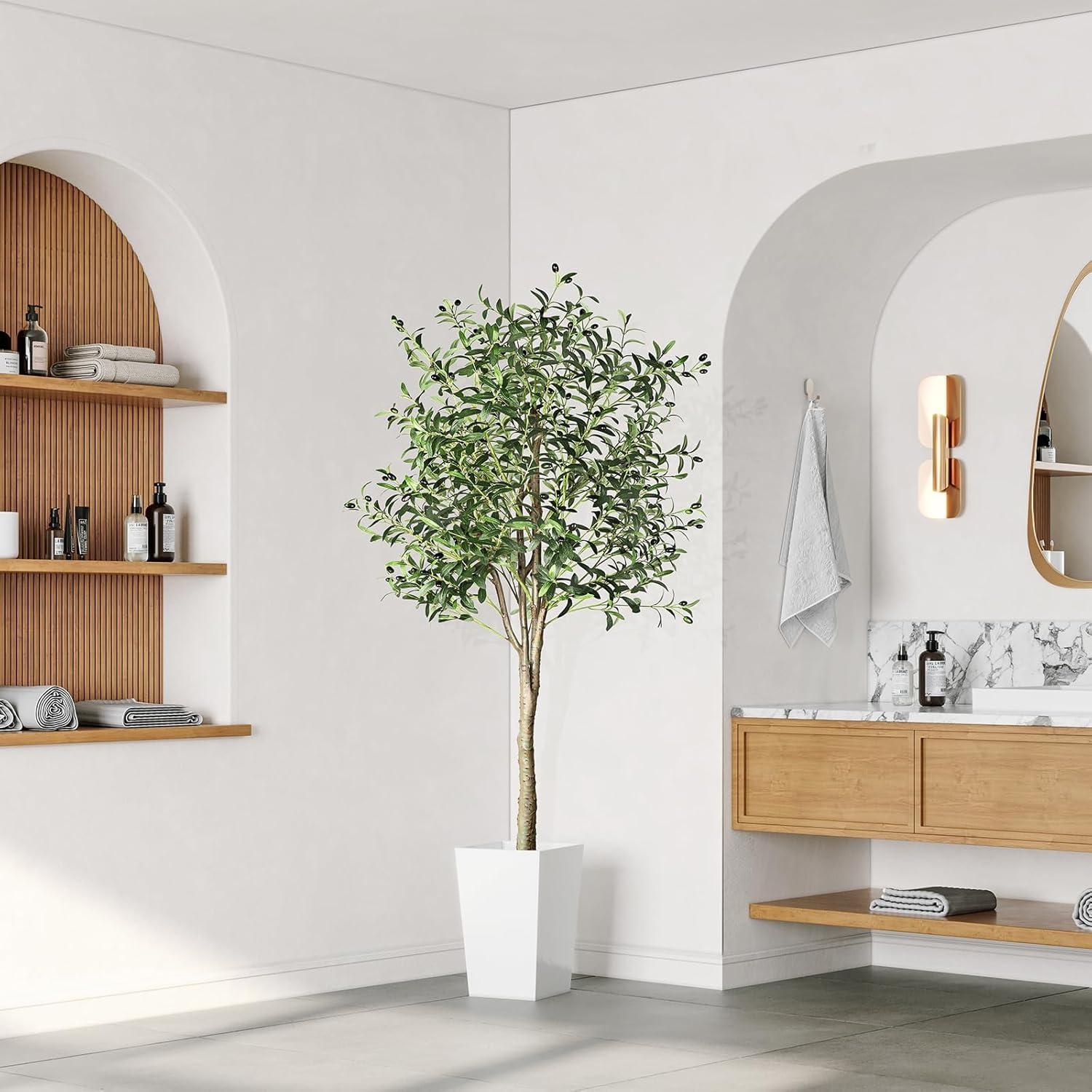 Künstlicher Olivenbaum 180cm groß Kunstpflanze Wohnzimmer Büro Deco