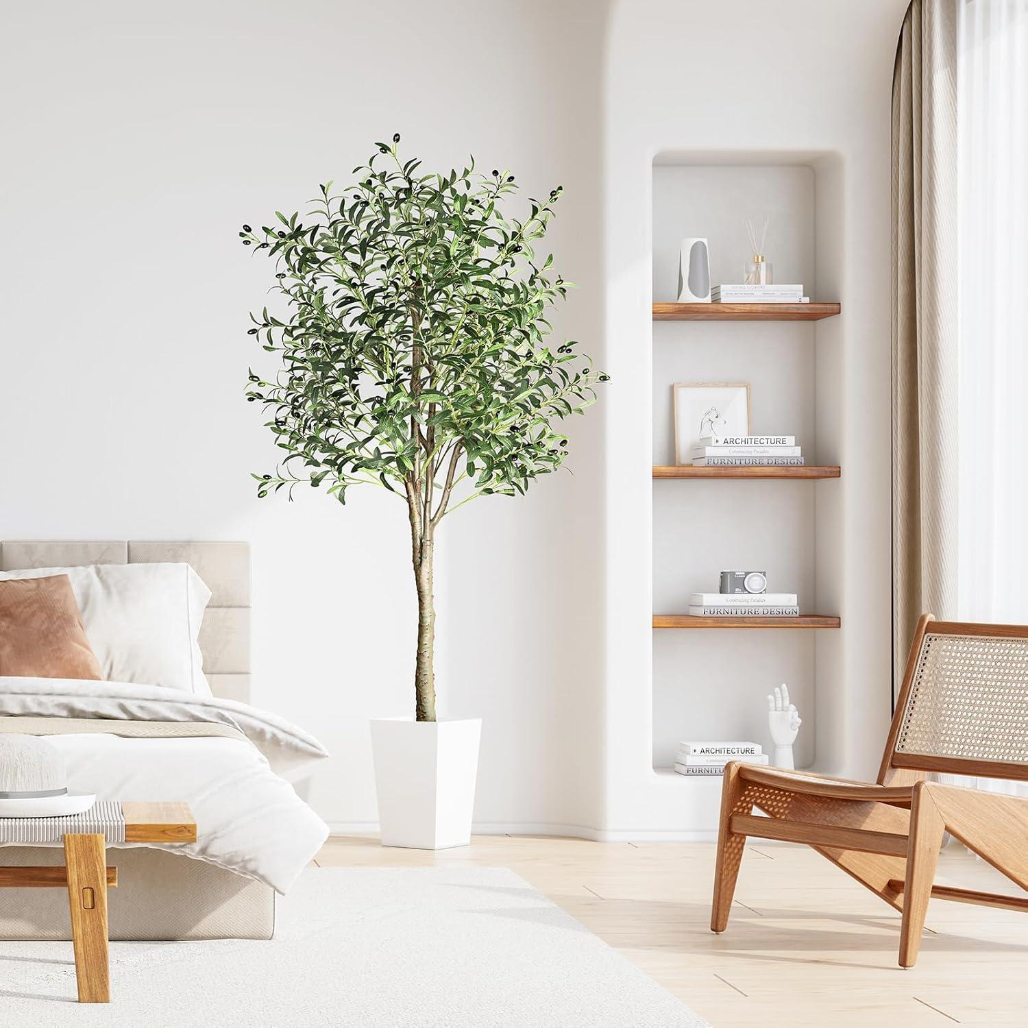 Künstlicher Olivenbaum 180cm groß Kunstpflanze für Wohnzimmer