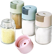 Glas Gewürzstreuer Set mit Dosierer 4er Spice Jars 0,5g Dosierung
