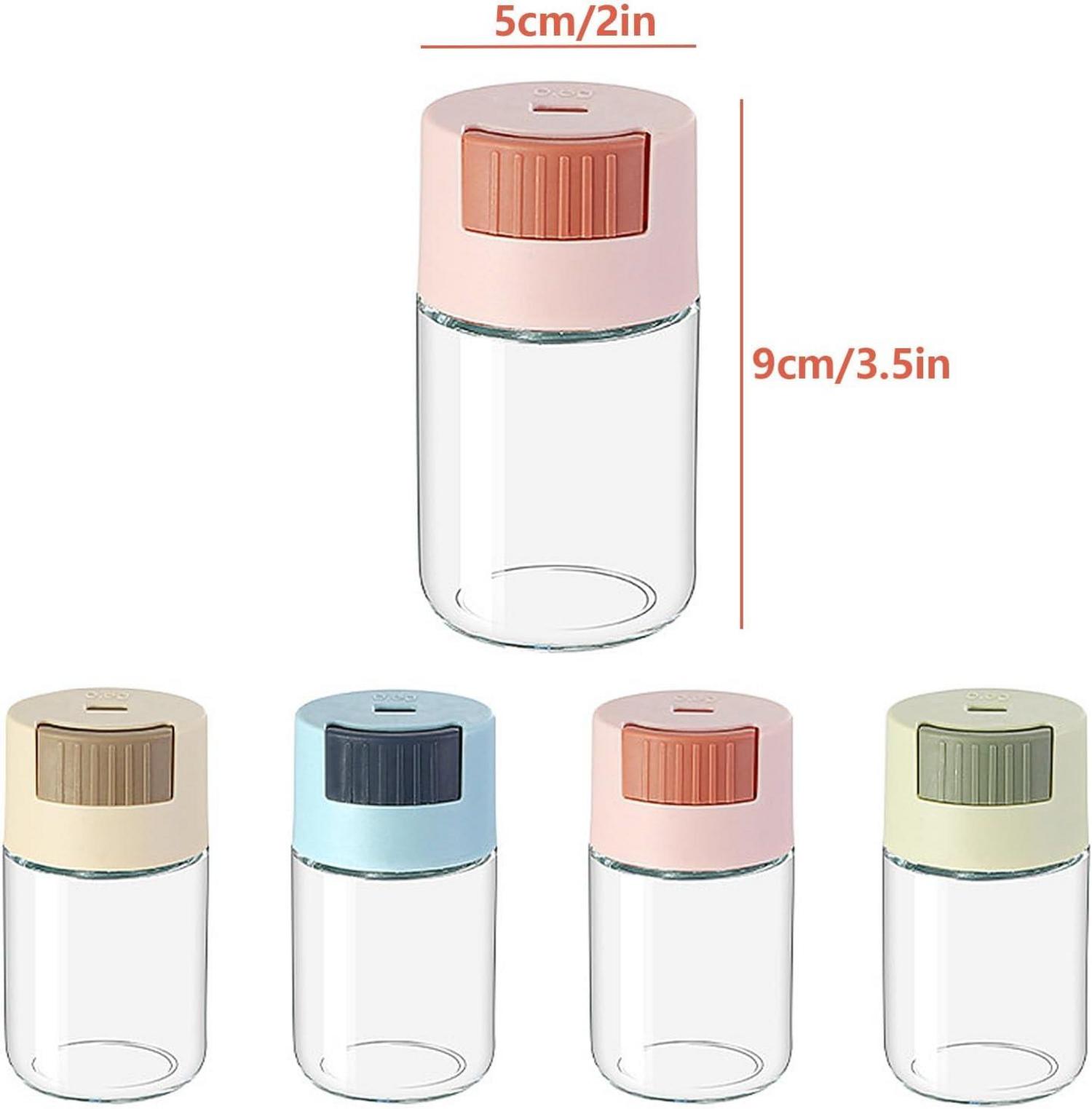 Glas Gewürzstreuer 4er Set mit Dosierer Salz Pfefferstreuer
