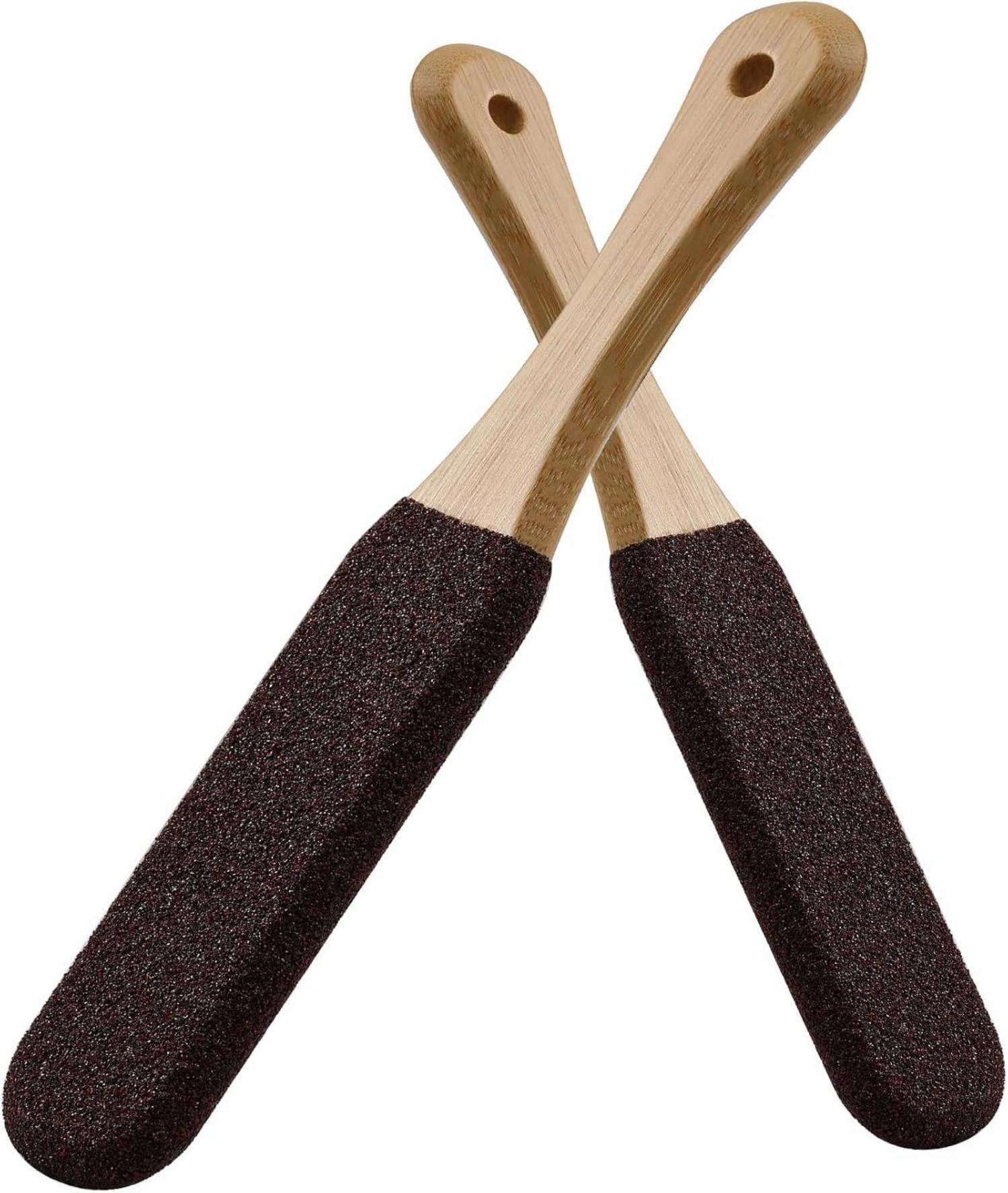 Fußschrubber Premium Fußfeile Hornhaut Entferner Holz Bimsstein