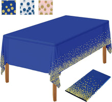Dunkelblaue Goldene Party-Tischdecke PEVA Wasserdicht 137x274cm