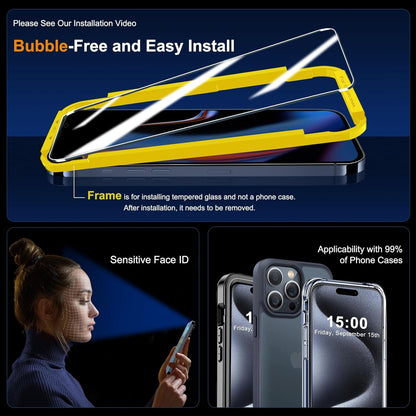 Panzer Schutz Glas für iPhone 15 Pro Max Kamera, Displayschutzfolie 9H