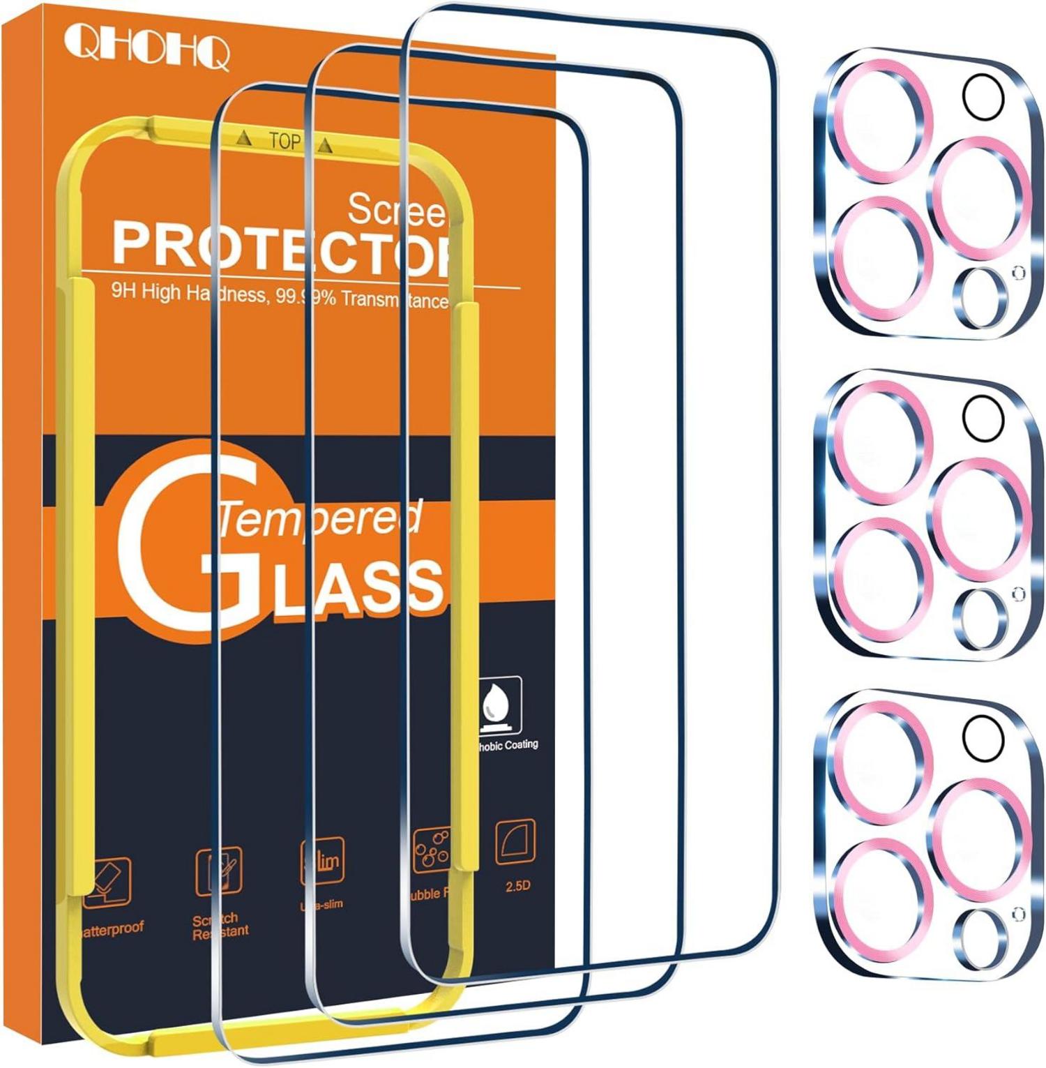 Panzer Schutz Glas für iPhone 15 Pro Max Kamera - 3 Stück