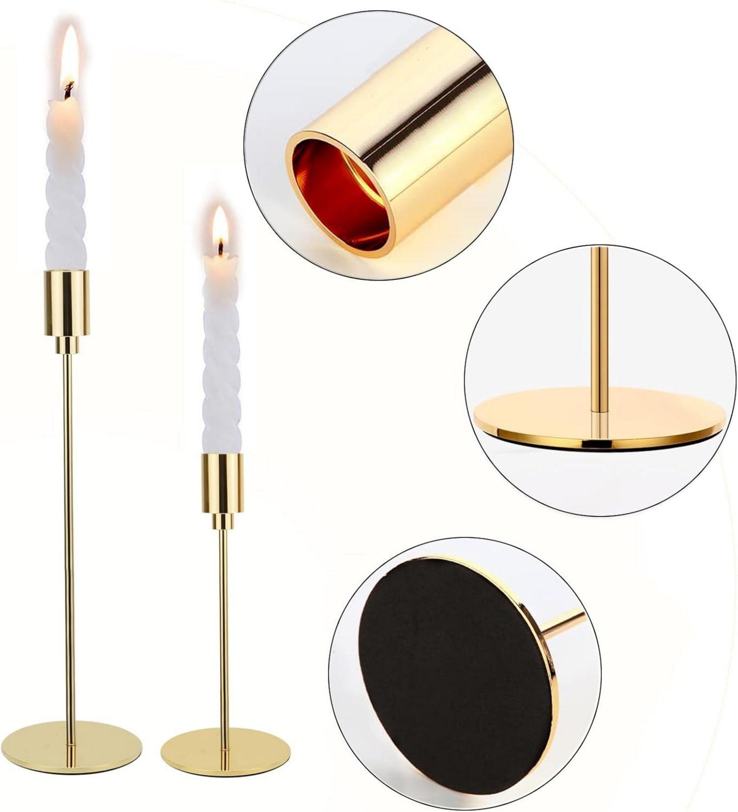 3er Set goldene Kerzenhalter für Dekoration, Hochzeit & Dinner