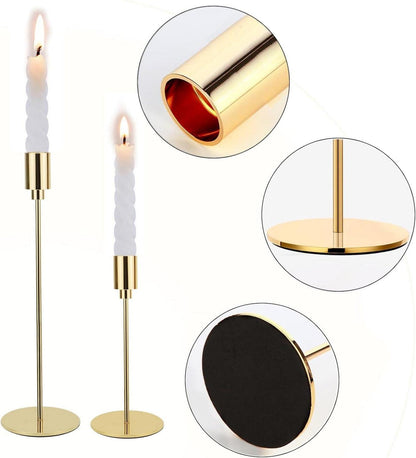 3er Set goldene Kerzenhalter für Dekoration, Hochzeit & Dinner