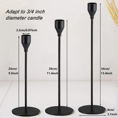Kerzenständer 3er Set Schwarz Gold Deko Stabkerze ])->{CmUrstand