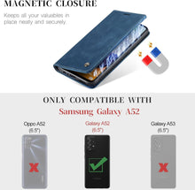 Samsung Galaxy A52S 5G Hülle Premium Leder Klapphülle Blau