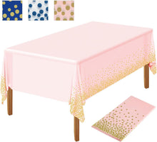 Party Tischdecke blass rosa goldene Punkte 137 x 274 cm PEVA