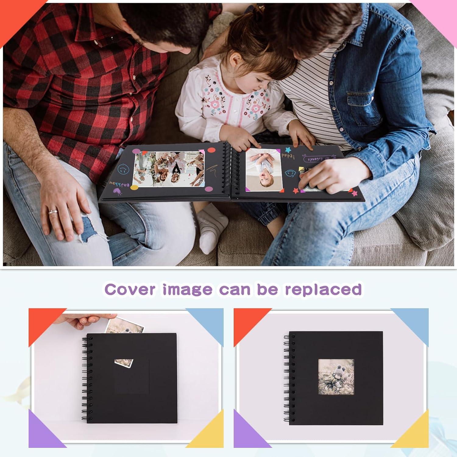Fotoalbum zum Selbstgestalten 2er Set Schwarz 17x17cm Scrapbook