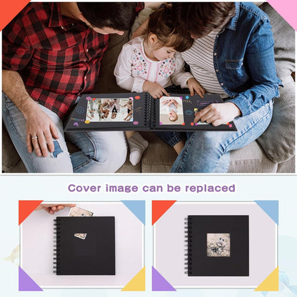 Fotoalbum zum Selbstgestalten 2er Set Schwarz 17x17cm Scrapbook