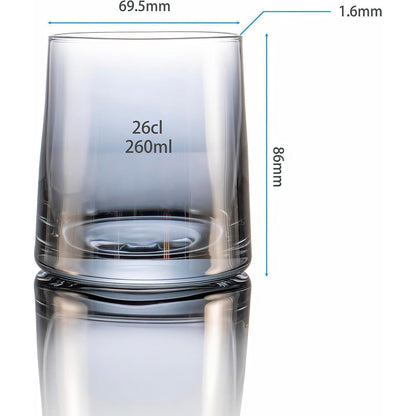 Whisky Gläser 260ml Grau 6er Set Wassergläser