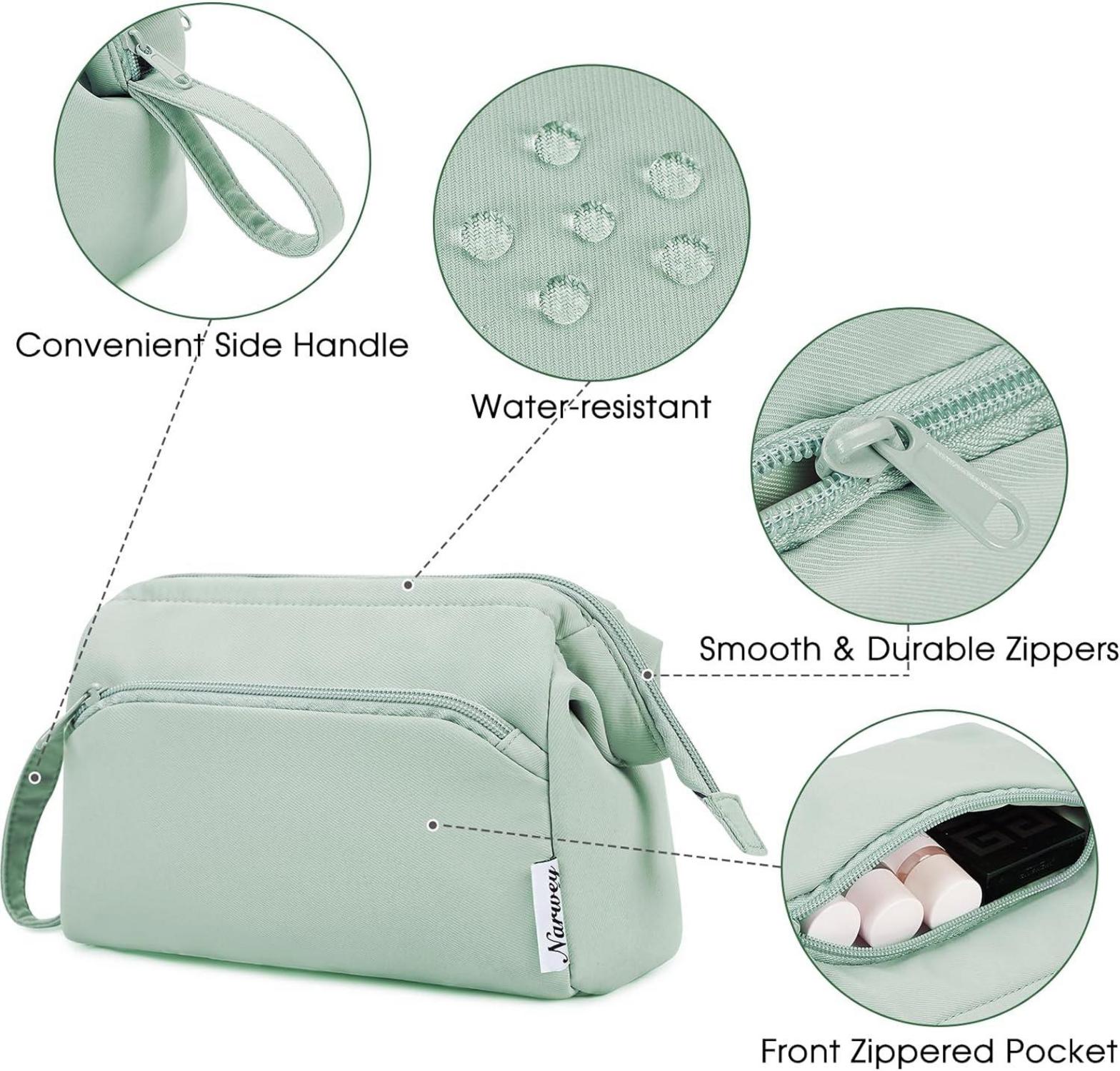 Narwey Kulturtasche Damen Groß Kosmetiktasche Minzgrün