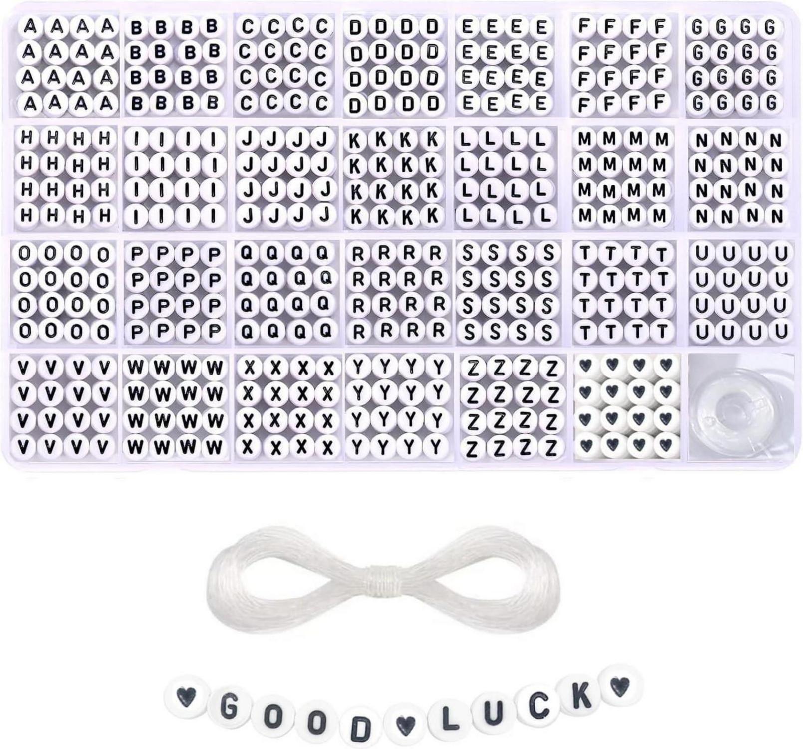 1400+ Stück Buchstabenperlen Set DIY Schmuck Armbänder Kit