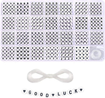 1400+ Stück Buchstabenperlen Set DIY Schmuck Armbänder Kit