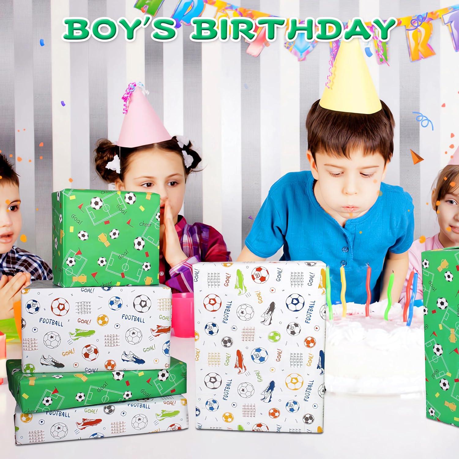 Fußball Geschenkpapier Set 6 Blatt Trophäe SoccerDesign