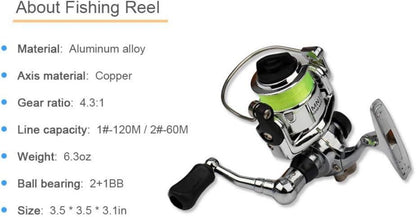 Mini Angelrute Set 1M/1.4M/1.6M Tasche Faltbare Angelausrüstung