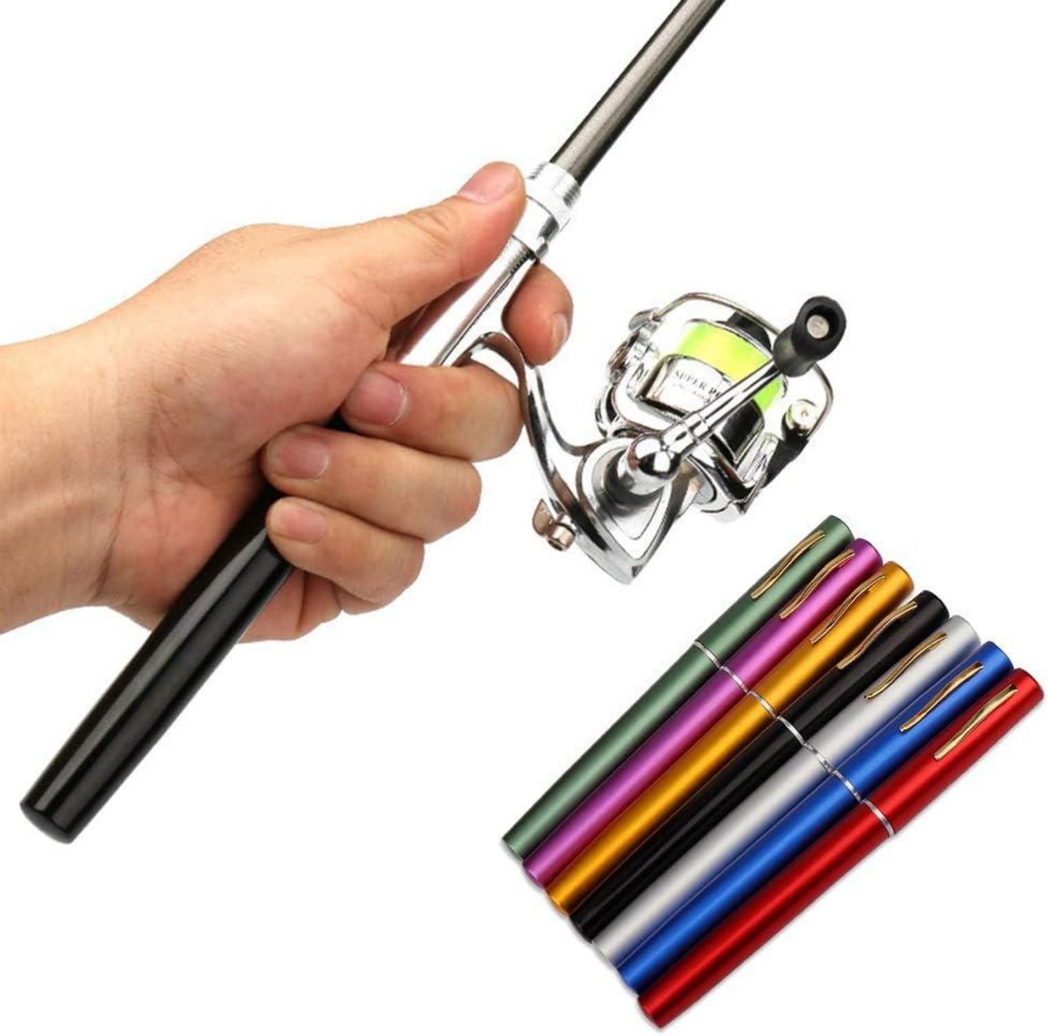 Angelausrüstung Mini Angelrute mit Rolle 1M/1.4M/1.6M Faltbare Combo