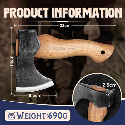 DRAGON RIOT Axt Beil Klein Survival 22cm Outdoor Handgeschmiedet Mini Bushcraft