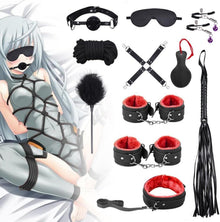 Sex Bondage Set 11-teilig Fesseln Mund Augen Sexspielzeug