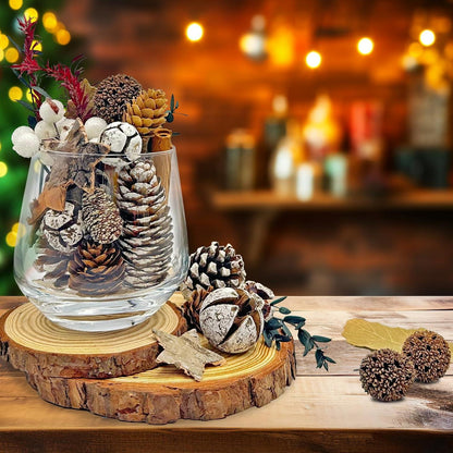 Adventskranz Weihnachtsdeko Bastelset Tannenzapfen Moos 68 Stück